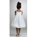 Espaguete a linha cintas joelho-comprimento tafetá Zipper Flower Girl Dress